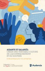Couverture du guide sur les aidantes salariées du Laboratoire de l'égalité paru en avril 2023