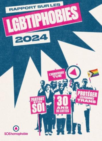 Couverture du rapport sur les LGBTIphobies 2024 de SOS homophobie